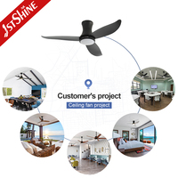 Ventilateur de plafond LED 1stshine encastré 42 pouces avec pales en ABS, éclairage dimmable et télécommande