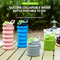 Bouteille d'eau en silicone pliable et extensible, tendance, personnalisable, unisexe, écologique, résistante aux hautes températures
