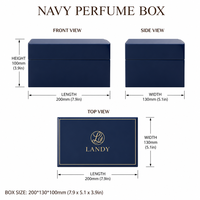 Boîte Cadeau de Luxe en Bois Bleu Marine pour Parfum, Logo Personnalisé, Emballage de Parfum Bleu Royal Laqué Piano, Vente en Gros Niche
