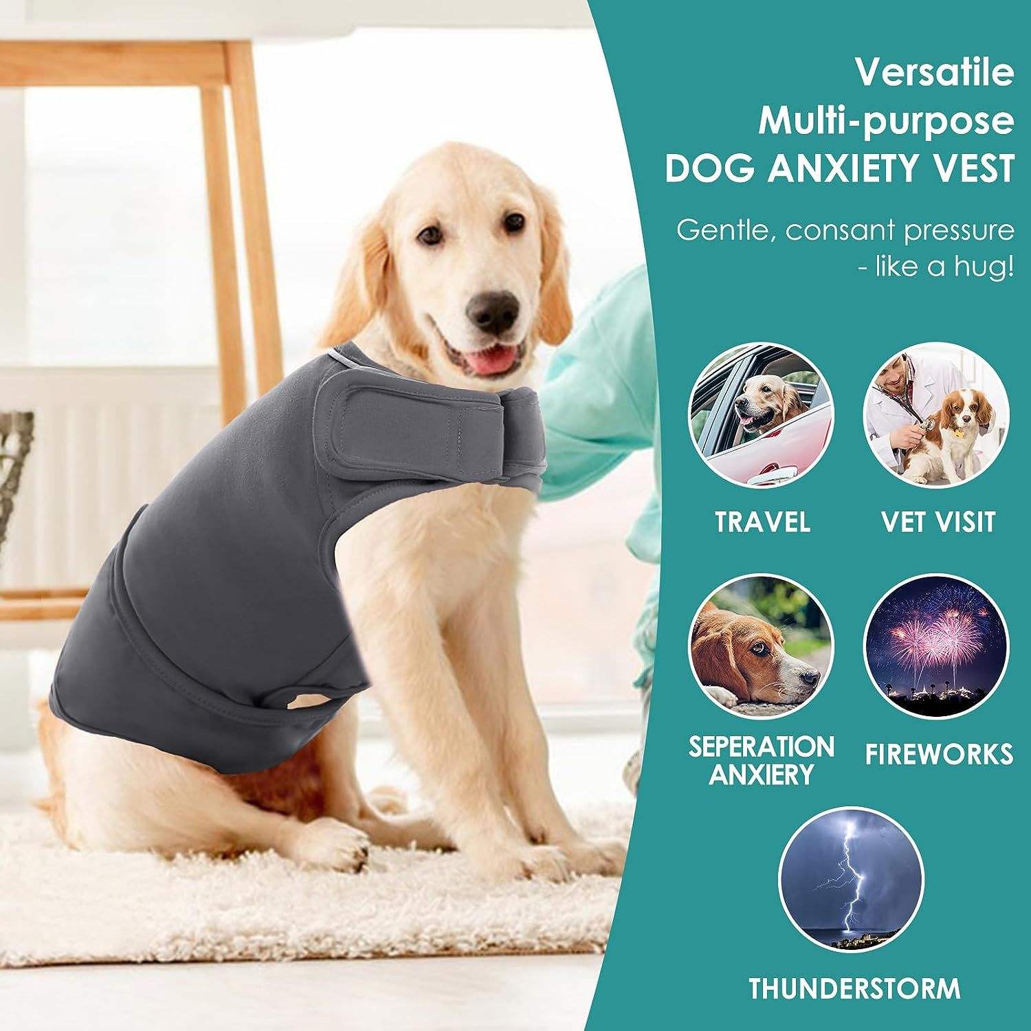 Anti Anxiety Makeshift Thunder Jacket Anxiety Relief Vest For Dogs