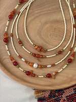 Collar de Cuentas de Piedras Preciosas Naturales, Hecho con Perlas de Agua Dulce y Cuentas de Vidrio, Cuentas de Moda de Lujo, Joyería de Invierno
