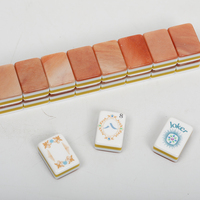 Jeu de Mahjong américain Orange Back, 160 pièces, tuiles en acrylique, prêt à jouer, jeu de table pour les réunions à domicile