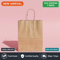 Bolsa de Papel Kraft de Alta Calidad con Logotipo Personalizado Impreso, Bolsa de Papel Kraft Reciclada para Comercios con Asa