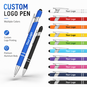 Custom Logo Metal Stylus Touch Screen <b>Pen</b> Ballpoint <b>Pen</b> Multiple Colors Laser Engraving Promotional <b>Pen</b> Blue black Ink - Product Image 1