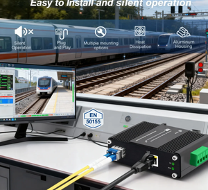 Convertisseur de média industriel sur rail DIN 2.5G 1 port 2500BASE-T vers 10G SFP+ pour réseaux IoT AIoT -40 ℃   à 75 ℃ - Product Image 5