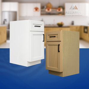 Shaker blanc B09-B21/chêne blanc Shaker Style armoires de meubles de cuisine américain local multifamilial et commercial armoire approvisionnement - Product Image 1