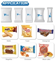 Machine d'emballage automatique pour petits sacs, biscuits, tasses, gâteaux, croissants, pain plat
