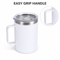 BPA-vrij 12oz 304 roestvrijstalen vacuüm geïsoleerde koffiemok met handvat voor warme/koude dranken, 12 uur temperatuurbehoud, zakelijk cadeau