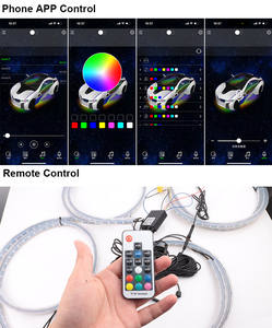 Accesorios para coche, cubo de rueda LED, 15 pulgadas, 17 pulgadas, Control de aplicación, luz LED, estilo DIY, luz ambiental para coche, tira de luz LED RGB - Product Image 2