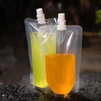 100 Pièces 250ml 8 oz Pochette Transparente Debout avec Bec Verseur, Sac de Rangement en Plastique pour Boissons, Jus, Bière de Fête, Mariage avec Entonnoirs