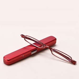 Slim <strong>Mini</strong> Pocket <strong>Reading</strong> <strong>Glasses</strong> with Case Spring Hinges Metal Frame for Mens/Womens 1.0 1.5 2.0 2.5 3.0 4.0 <strong>Reading</strong> Power - Product Image 2