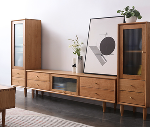 Kirsch holz TV-Schrank Massivholz TV-Ständer Couch tisch einfaches modernes Wohnzimmer - Product Image 1