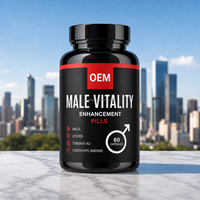 Pilules d'amélioration de la vitalité masculine avec logo personnalisé, offrant un soutien puissant à l'érection, stimulant la confiance, l'endurance et améliorant la vie intime.