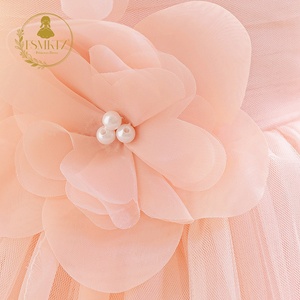 Vestito da neonata stile abito da ballo con maniche a volant, vestito da principessa per bambine, abito da festa per bambine. - Product Image 5