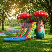 Toboggan aquatique gonflable en forme de champignon de 23 pieds - Utilisation commerciale, matériau PVC, extérieur