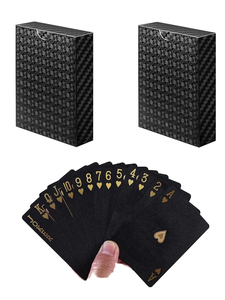 Cartes à jouer publicitaires personnalisées en PVC noir effaçable à sec Rose Ghost pour table - Product Image 3