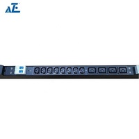 Unité de distribution d'alimentation triphasée 380/415V 63A avec compteur, PDU intelligente avec 24 prises pour utilisation en extérieur, noire, certifiée CE