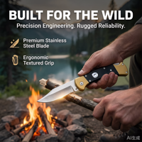 Couteau pliant EDC léger et durable, adapté au camping