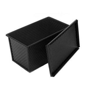 Caja antiadherente para hornear <span class=keywords><strong>pan</strong></span> tostado de acero al carbono, caja negra para hornear <span class=keywords><strong>pan</strong></span> con tapa - Product Image 3