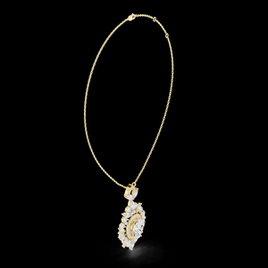 Pendentif ovale de luxe en or rose avec halo de diamants et chaîne à maillons pour mariage, fiançailles, anniversaire – Élégant et intemporel - Product Image 6