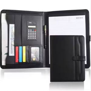 Customized Personal <b>Leather</b> PU Zipper Design Document Folder Notebook for Business - Product Image 1