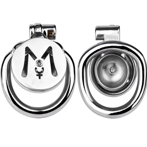 Candado de Castidad con Letra M FRRK, Jaula para Pene de Metal Plano, Dispositivo de Castidad, Candado para Pene, Jaula para Pene, Juguetes Sexuales para Hombres - Product Image 1