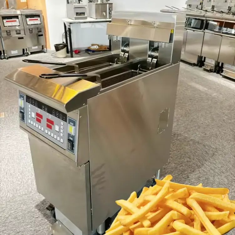 Ce Iso alta calidad eléctrica dos ollas dos cestas comercial Kfc restaurante de comida rápida cocina freidora de pollo frito