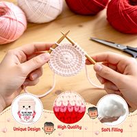 Peluche en laine au crochet style dessin animé tasse de café latte avec carte de message cœur, cadeau décoratif pour Maman, Fille, Amies et Famille