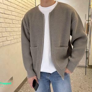 צבע מוצק של גברים סרוג קרדיגן | סתיו חורף רגוע מתאים | גדול & גבוהה אופנה מזדמנים גבוהה עבור הסיטונאי - Product Image 1