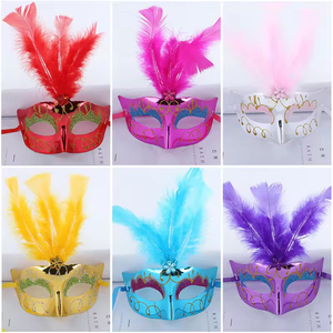 Maschera con Piume Luminose LED Multicolore Personalizzata Direttamente dalla Fabbrica per Mardi Gras, Mascherata, <span class=keywords><strong>Halloween</strong></span>, Cosplay, Forniture per Feste in <span class=keywords><strong>Costume</strong></span> - Product Image 5