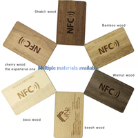 Carte-clé en bois RFID NFC programmable, étanche et écologique, fréquence 13,56 MHz, puce 1K, pour système de paiement et de membre d'hôtel