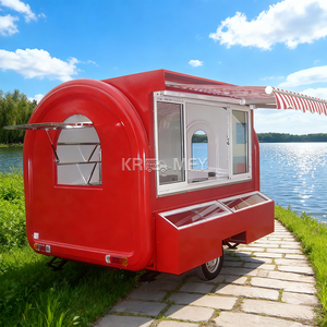 Wholesale Ice Cream Round With Full Kitchen Equipments Juice Concession Coffee Trailer Food Truck Hot Dog Vending Cart - Product Image 4