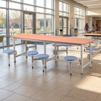 Table et chaises pliantes de style moderne pour restaurant de restauration rapide, cantine scolaire, 8 places