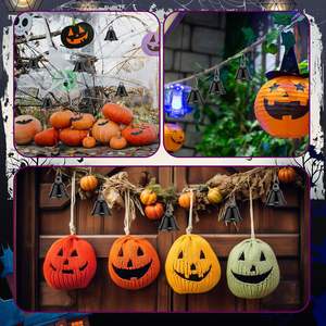 Gejoy 30 pezzi in ottone con campane dipinte a molla ganci Mini stile Vintage per matrimonio e decorazioni natalizie 1.65x1.5 pollici (nero) - Product Image 6