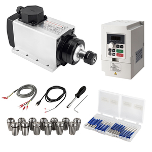 High Quality Square ER20 4 Bearings 2.2KW Air Cooled CNC Spindle Motor VFD Kit Router <b>Engraving</b> <b>Machine</b> Drilling BT30 Nose - Product Image 1