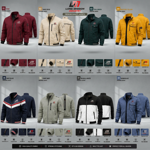 Chaqueta de Trabajo de Invierno para Hombre LONG MISSION INDUSTRY, Estilo Bomber, Transpirable, Resistente al Viento, Cierre de Cremallera, Cuello Mao, Nailon/Poliéster - Product Image 4