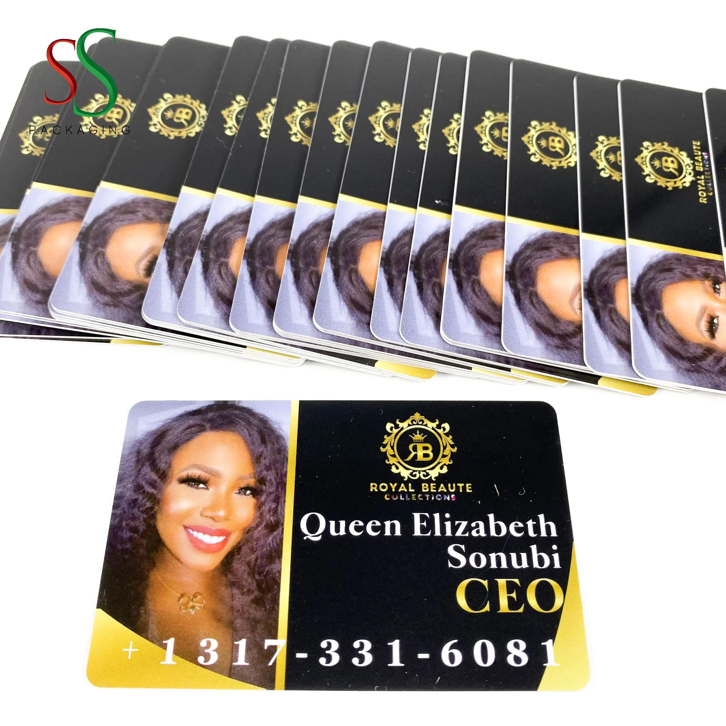 SS الشعر التعبئة والتغليف الكامل شعار طباعة الألوان مخصص الأعمال بطاقة الائتمان بطاقة