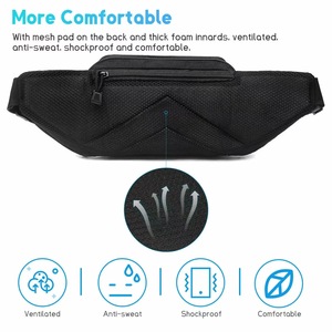 Sac de taille multifonctionnel d'extérieur unisexe en tissu Oxford avec sangle réglable, sac de rangement de sport de style militaire - Product Image 4