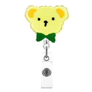 Divertido Portacredenciales Retráctil con Diseño de Oso de Helado de Dibujos Animados, Portacredenciales para Niños y Adultos con Clip de Cocodrilo - Product Image 3