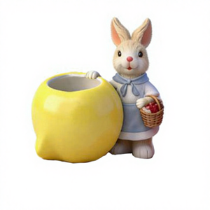 Nuovo Vaso Creativo 2026 a Forma di Coniglio Primaverile con Fiori, Statua in Resina Realistica, Marca XiBiao, Decorazione per la Casa, Personalizzazione e Vendita all'Ingrosso - Product Image 3