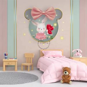 วอลล์เปเปอร์ภาพจิตรกรรมฝาผนังตกแต่งห้องเด็กกระต่ายสีชมพู3D - Product Image 1