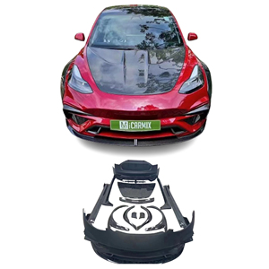 ชุดแต่ง IM Body Kit สำหรับ Tesla Model 3 - กันชนหน้าและหลัง, สเกิร์ตข้าง, ลิปหน้า HOOD, ดิฟฟิวเซอร์, และซุ้มล้อ - Product Image 1