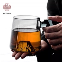 Tasse à thé en verre haute température grande capacité pour bureau, faite à la main, design chinois simple, logo personnalisé, marque HLS, pour hommes