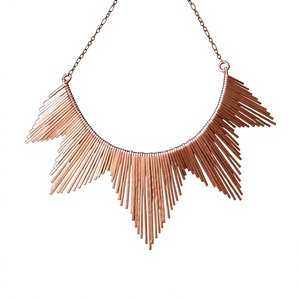 Modern Luxury Copper Heart-Shaped Necklace High Quality Elegant Finish Comfortable Fit <b>Rope</b> <b>Chain</b> Fashion-Conscious Wedding - Product Image 1