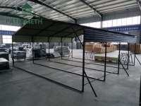 Garage métallique robuste de 20' x 20', abris de voiture en métal d'extérieur avec toit galvanisé, abri pour bateau avec structure en acier