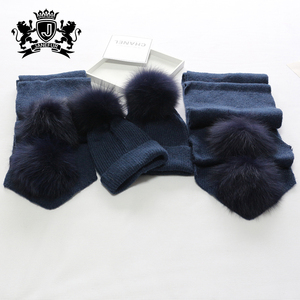 De moda de piel de zorro pompón sombrero para niños y adultos de <span class=keywords><strong>lana</strong></span> suave gorros - Product Image 5