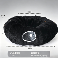 Maison pour chat universelle quatre saisons, lit pour chat chaud et amovible, jouet pour animal de compagnie en peluche épaisse, tunnel pour chat d'hiver style Noël