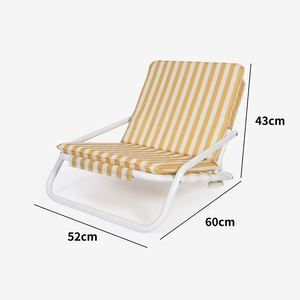 <b>Low</b> Profile Heavy Duty Lightweight Portable <b>Beach</b> <b>Chair</b> with Sand Seat Padding Iron Frame - Product Image 4