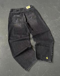 <span class=keywords><strong>Jeans</strong></span> da Uomo di Alta Qualità Produttore Personalizzato Lavaggio Vintage Nero Blu Stile Stacked Effetto Distressed Gamba Larga Baggy in Denim - Product Image 3