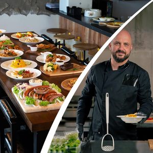 VOOVAO 手动长柄土豆捣碎器带削皮器 易于清洁 304 不锈钢 可用洗碗机清洗 - Product Image 6